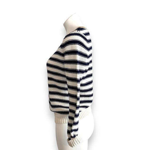 H&M Sweater Striped White and Blue Nautical Preppy Spring Trendy Size S - Picture 14 of 16